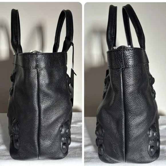 Io Pelle rare black Teddy bears embossed leather tote - Picture 8 of 16